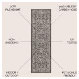 JONATHAN Y Boho Medallion Indoor Outdoor Runner Rug 2X8 Black/Gray, Malta Textured Weave for Backyard, Patio, Porch, Easy-Cleaning, High Traffic, Pet-Friendly, Non-Shedding (SMB104C-28)