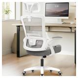 NEO Chair Ergonomic Office Desk Chair High Back Computer Gaming Mesh Chair with Comfy Task Adjustable Arms Lumbar Support Headrest Swivel for Home Office (Grey)