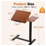 Sweetcrispy Small Standing Desk Rolling Table Adjustable Height, Laptop Mobile Stand with Wheels, Portable Computer Workstation with Tiltable Desktop for Teacher Classroom Home Office, Brown