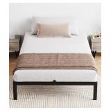 IDEALHOUSE 10 Inch Twin Bed Frames with Under Bed Storage, Heavy Duty Mattress Foundation, Easy Assembly, No Box Spring Needed, 75.2" Dx39 Wx10 H Platform Bed for Bedroom, Apartment, Black, Metal