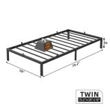 IDEALHOUSE 10 Inch Twin Bed Frames with Under Bed Storage, Heavy Duty Mattress Foundation, Easy Assembly, No Box Spring Needed, 75.2" Dx39 Wx10 H Platform Bed for Bedroom, Apartment, Black, Metal