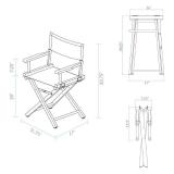 Casual Home 18-Inch Director Chair, Natural Frame