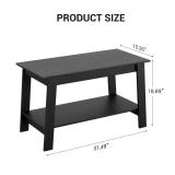 Industrial Coffee Table, 31.49\" Rustic Wood Design, Modern Farmhouse Furniture with Space-Saving, Multi-Functional 2-Tier Storage Table for Living Room, Office, Bedroom, Black