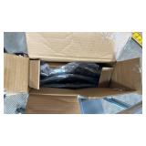 DUMOS Nightstand with 5 Drawers Bedside Table with Removable Fabric Bins Sturdy Steel Frame Wood Top Organizer Furniture for Bedroom Closet Living Room, Grey