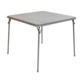 Flash Furniture Madelyn 33.5" Square Folding Multipurpose Card Table with Padded Vinyl Top, Portable Folding Game Table for 4 Players, Gray