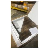 VECELO Corner Desk,Office Tables for Living Room for Small Space Triangle Computer Desk with Steel Frame Corner Shelves with Metal Frame Writing Desk for Workstation Classic Brown 33.1\"