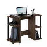 Furinno Jaya Computer Study Desk, Columbia Walnut/Black