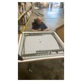 Flash Furniture 2.79-Foot Square Height Adjustable Granite White Plastic Folding Table