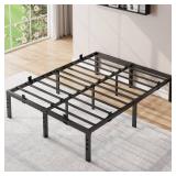 Susalt Metal Bed Frame Queen Size, 14 Inch Platform Bed Frame with Storage, Anti-Slip Mattress Foundation No Box Spring Needed, Easy to Assemble, Black, Queen