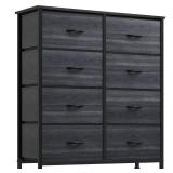 DWVO Dresser with 8 Drawers - Fabric Storage Tower, Organizer Unit for Bedroom, Hallway, Closets - Sturdy Steel Frame, Wooden Top & Easy Pull Fabric Bins