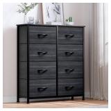 DWVO Dresser with 8 Drawers - Fabric Storage Tower, Organizer Unit for Bedroom, Hallway, Closets - Sturdy Steel Frame, Wooden Top & Easy Pull Fabric Bins