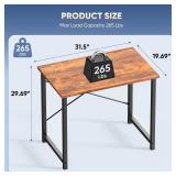 DUMOS 32 in Small Computer Desk for Home Office, Modern Study Work Table Simple Style for Bedroom, Writing Desks with X-Shaped Reinforcement, Rust