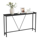 VASAGLE Console Sofa Table, Narrow Entryway Table, for Living Room, Bedroom, Easy Assembly, Charcoal Gray and Ink Black ULNT020B04