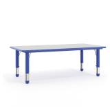 Flash Furniture Wren Adjustable Classroom Activity Table for School and Home, Plastic Activity Table for Kids, 23.625" W x 47.25" L, Gray/Blue