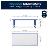 Flash Furniture Wren Adjustable Classroom Activity Table for School and Home, Plastic Activity Table for Kids, 23.625" W x 47.25" L, Gray/Blue