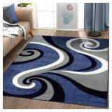 Persian Area Rugs Luxe Weavers Contemporary Abstract Swirl Blue 4