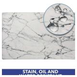 SoHome Cozy Living Anti Fatigue Mat Kitchen Mat Non Slip Stain Resistant Easy Clean 1/2 Inch Thick Kitchen Floor Mats, Marble White 20\" x 36\"