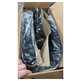 DUMOS Home Office Computer Chair - Ergonomic Mid Back Desk with Lumbar Support and Rocking Mode, Height Adjustable with Fixed Armrest, for Conference Meeting Room, 360° Swivel, Adults, Black