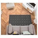 Garland Rug Sparta Non Slip Polypropylene 3 Ft. X 5 Ft. Cinder Gray Area Rug- Ideal for Living Rooms & Hallways, Stylish & Durable for High-Traffic Areas