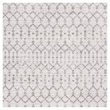 JONATHAN Y Boho Vintage Diamond Cream/Gray Square Area Rug 4X4 ft, Moroccan Hype for Living Room, Bedroom, Kitchen, Office, Easy-Cleaning, High Traffic, Pet-Friendly, Non-Shedding (MOH101B-4SQ)