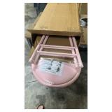 Lavish Home Set of 2 Counter Height Bar Stools 24-Inch Backless Folding Chairs with 225lb Capacity for Kitchen, Rec Room, or Game Room (Pink)