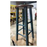 Winsome Wood Ivy Bar Stool, Rustic Teal and Walnut, 29"