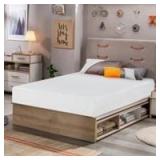 FDW | 5 Inch Twin Mattress | Medium Firm | Gel Memory Foam Mattress | White | Bed in a Box, CertiPUR-US Certified | Pressure Relief, Cooling Ventilated Foam | Washable Removable Cover