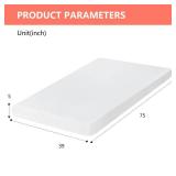 FDW | 5 Inch Twin Mattress | Medium Firm | Gel Memory Foam Mattress | White | Bed in a Box, CertiPUR-US Certified | Pressure Relief, Cooling Ventilated Foam | Washable Removable Cover