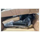 DUMOS Office Desk Chair - Ergonomic Mid Back with Lumbar Support & Rocking Mode, Height Adjustable with Fixed Armrest, Storage Back for Computer, Gaming, Conference, Meeting, 360Â° Swivel, Black