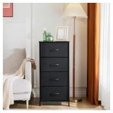 Sweetcrispy Dresser for Bedroom with 4 Drawers, Storage Drawers, Skinny Fabric Storage Tower, Tower Organizer Unit, Chest of Drawers with Wooden Top for Closet, Living Room, Entryway