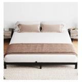 IDEALHOUSE 6 Inch Full Size Bed Frame with Under Bed Storage, Heavy Duty Mattress Foundation, Easy Assembly, No Box Spring Needed, 75.2\" Dx54.1 Wx6 H Platform Bed for Bedroom, Apartment, Black, Metal
