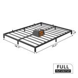 IDEALHOUSE 6 Inch Full Size Bed Frame with Under Bed Storage, Heavy Duty Mattress Foundation, Easy Assembly, No Box Spring Needed, 75.2\" Dx54.1 Wx6 H Platform Bed for Bedroom, Apartment, Black, Metal