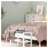 SONGMICS Shoe Rack Bench with Cushion Upholstered Padded Seat, Storage Shelf, Shoe Organizer, Holds Up to 350 lb, Ideal for Entryway Bedroom Living Room Hallway Garage Mud Room Gray and White ULBS65WN