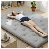 Syrinx Japanese Futon Mattress Queen Size 80"x60" X1¼, Foldable & Rollable Floor Bed, Soft, Comfortable, Water-Resistant, Perfect for Guests and Small Spaces, Easy Storage