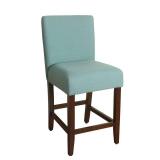 HomePop Upholstered Counter Height Barstool, 24-inch, Textured Aqua