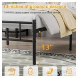 VECELO Twin Size Bed Frame with Headboard and Footboard, Metal Platform Mattress Foundation, Sturdy Steel Slat/No Box Spring Needed/Under Bed Storage/Easy Assembly