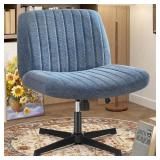 OLIXIS Criss Cross Chairs Legged Armless No Wheels Wide Seat Height Adjustable Swivel Rolling Padded Fabric Home Office Desk Seating for Bedroom, Student, Study Room