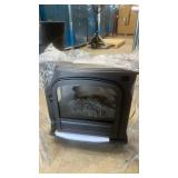 Sweetcrispy Freestanding Electric Fireplace Heater, 26" Indoor Fireplace with 3D Flame Effect, Overheating Safe Design, Energy Saving Space Heater with 12H Timer&Remote for Living Room, Bedroom, Black