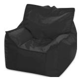 Posh Creations Bean Bag Chair Structured Comfy Seat Use for Gaming, Reading and Watching TV, Newport, Black