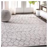 JONATHAN Y Boho Vintage Diamond Cream/Gray Indoor Area Rug 5X8 ft, Moroccan Hype for Living Room, Bedroom, Kitchen, Office, Easy-Cleaning, High Traffic, Pet-Friendly, Non-Shedding (MOH101B-5)