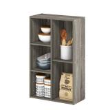 Furinno Luder 5-Cube No Tool Assembly Open Shelf, French Oak