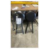 Lavish Home Set of 2 Counter Height Bar Stools 24-Inch Backless Folding Chairs with 225lb Capacity for Kitchen, Rec Room, or Game Room (Black)