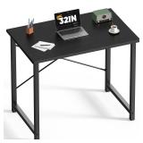 DUMOS 32 Inch Office Small Computer Desk Modern Simple Style Writing Study Work Table for Home Bedroom - Wood Black -