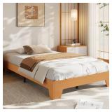 IDEALHOUSE Twin Size Wood Bed Frame,Platform Nature Bed with Strong Wooden Slats,No Box Spring Needed,Minimalist Bedroom Furniture,Contemporary Wooden Bed Frame,Easy Assembly