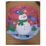 Christmas Party Supplies-Snowman Disposable Paper Dinner Plates and Napkins for Party decorations 3 Pack