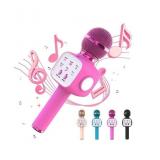 Syenll Karaoke Microphone, 6-in-1 Wireless Microphone for Kids (Pink)
