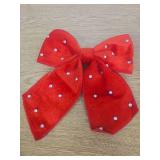 Red Velvet Christmas Bow, 6PCS Small Christmas Ribbon Wreaths Bows