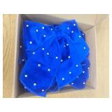 Blue Velvet Christmas Bow, 6PCS Small Christmas Ribbon