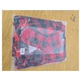 Christmas Pajamas: Button Down Red Buffalo Plaid  Kids 6-7 Years SINGLE