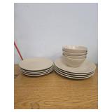 12pc Aralia Organic Coupe Dinnerware Set Beige - Threshold - Retail: $70